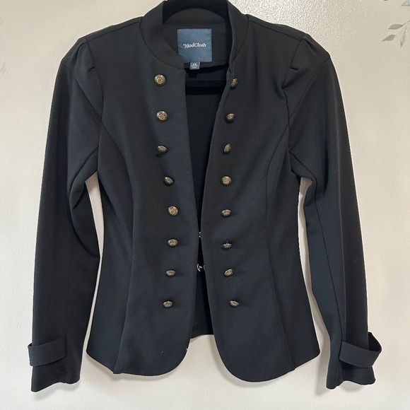 Modcloth Glam Believer Knit Military Button Front Blazer, Black, Size XS - Picture 9 of 12